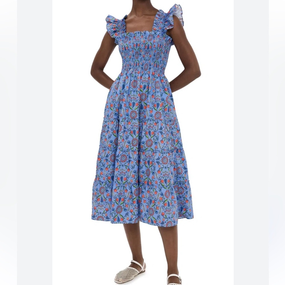 Hill House Blue Floral Midi Dress